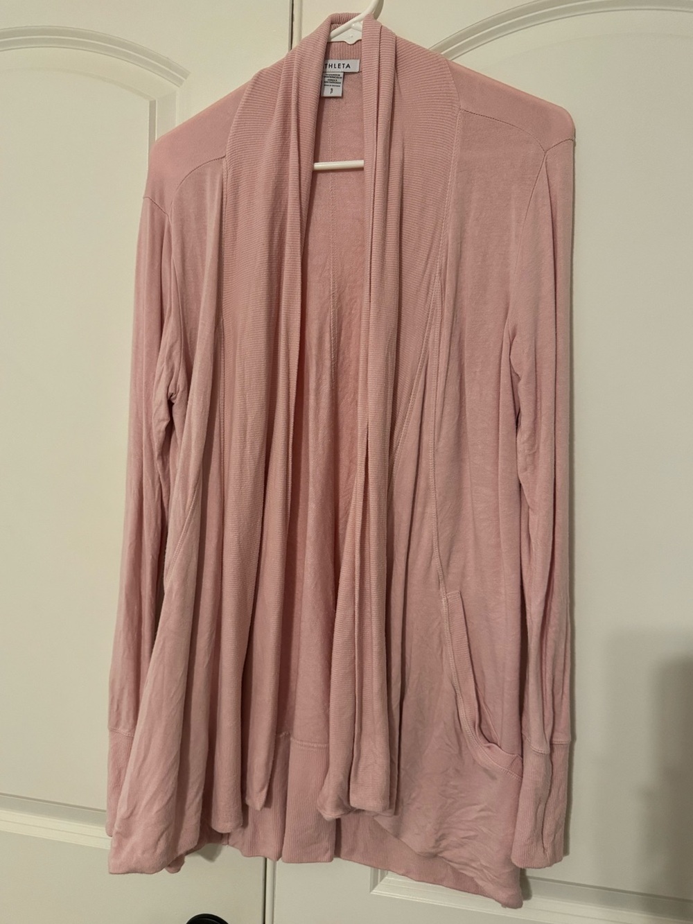 Athleta Blush Pink Pranayama Wrap Open-Front Draped Cardigan